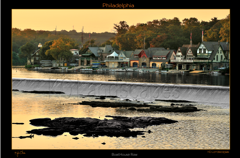 Philadelphia Pa, Boathouse Row, Yellow,  B&W, Blue, Grey, Rocks, Sunset, Sundown, Scull, Scullers, Waterfalls, Autumn