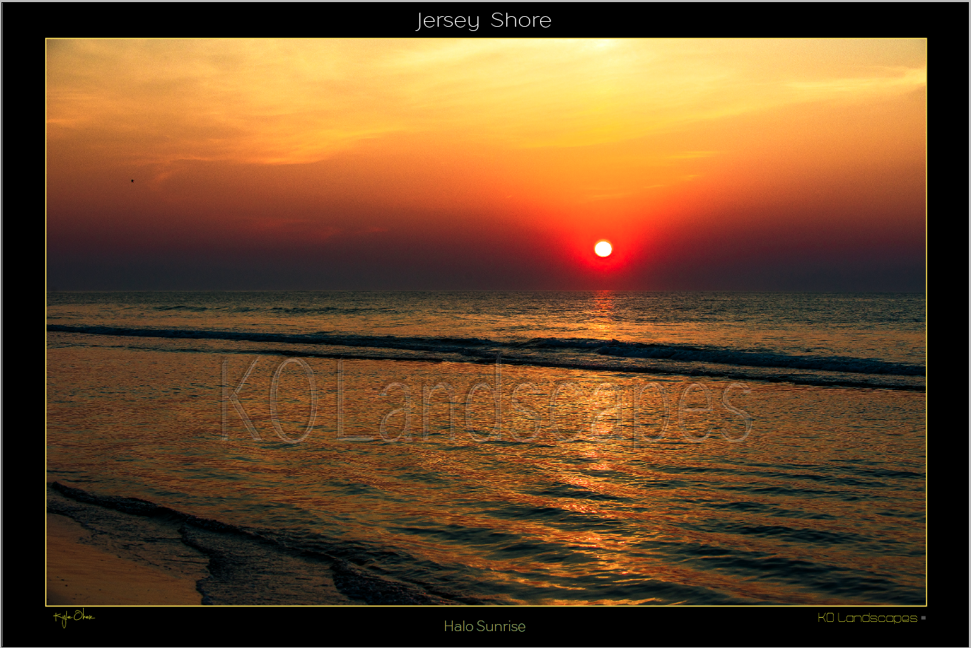 Jersey Shore .. Halo Sunrise, Orange, Red, yellow, Ocean, Water, , Beach